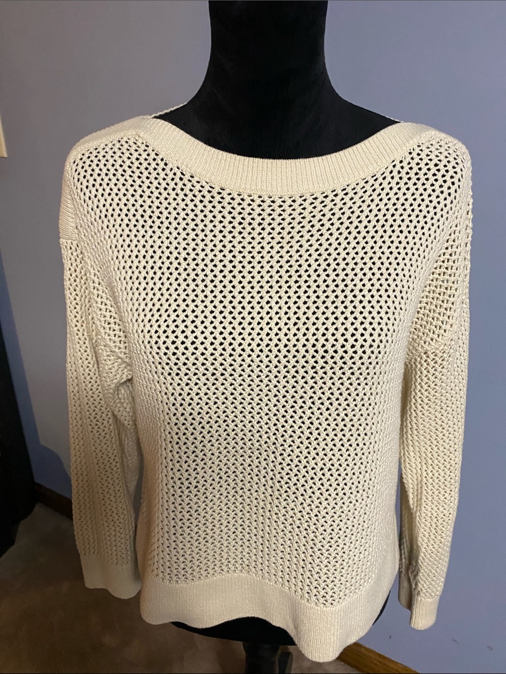 Cream Open-Knit Women's Sweater - Old Navy size small